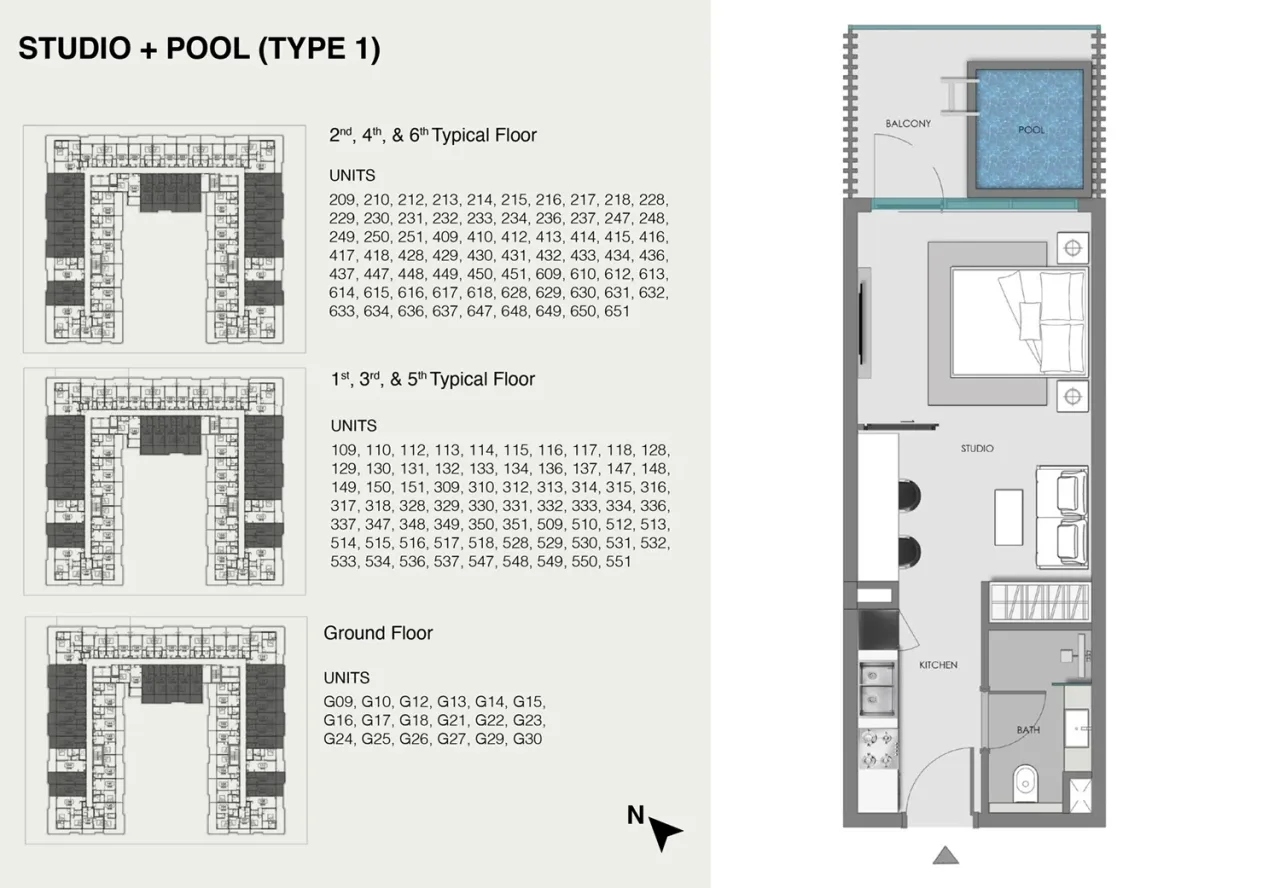 Studio Studio + Pool - 1 plan